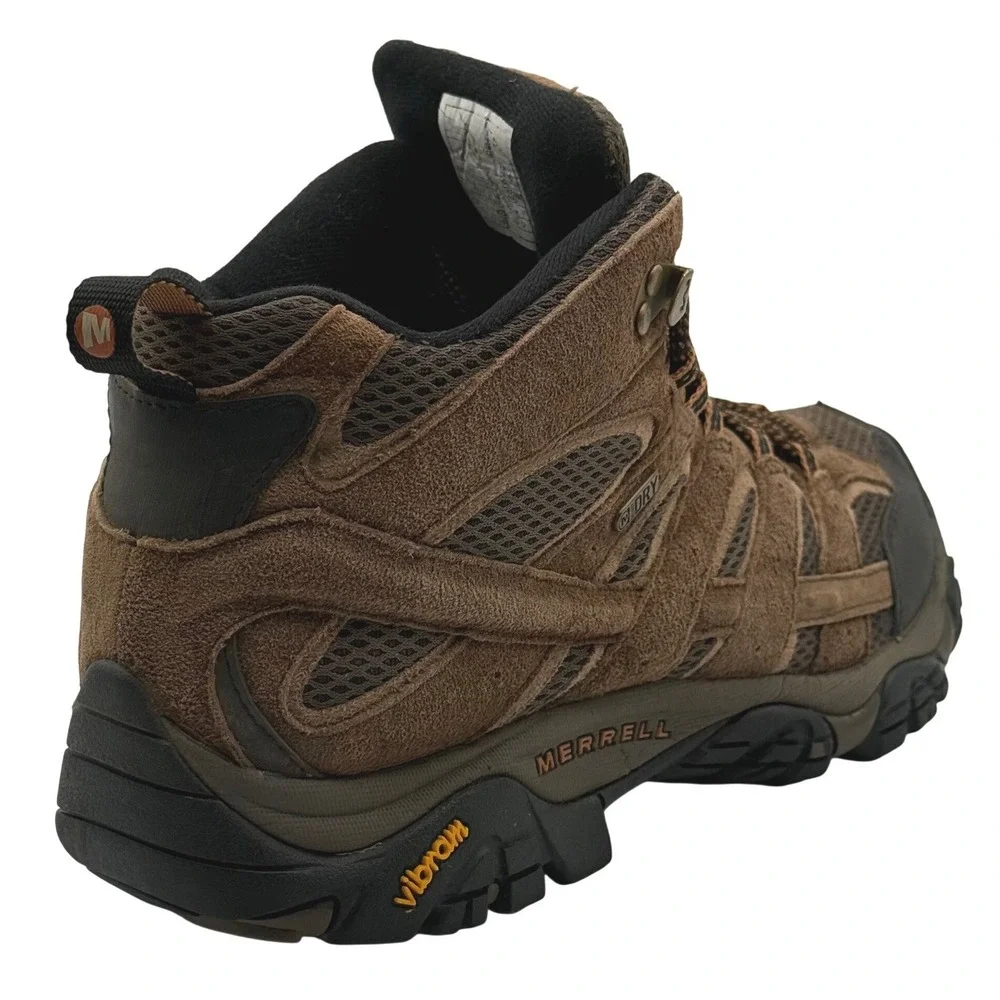 Merrell Moab 2 Mid Waterproof Hiking Boots Vibram Men's Size 10.5 Earth Brown